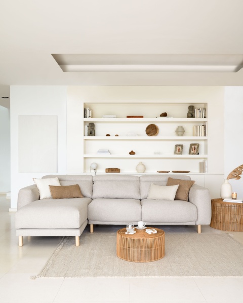 3-местный диван Singa с левым шезлонгом бежевого цвета 296 см от интернет-магазина IDODOM.RU