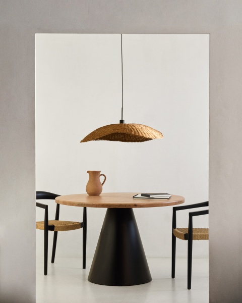 Круглый стол Wilshire из массива акации, стальные ножки с черной отделкой, Ø 120 см от интернет-магазина IDODOM.RU