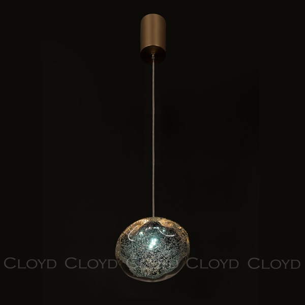 Подвесной светильник Cloyd VOCAL P1 / латунь - синее стекло (арт.11347) от интернет-магазина IDODOM.RU