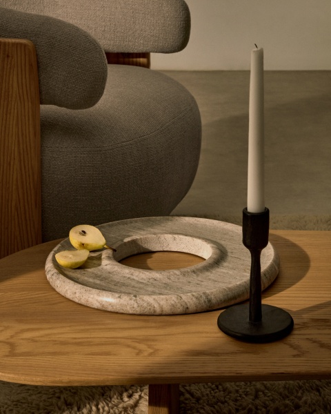 Поднос из бежевого мрамора Morel от интернет-магазина IDODOM.RU