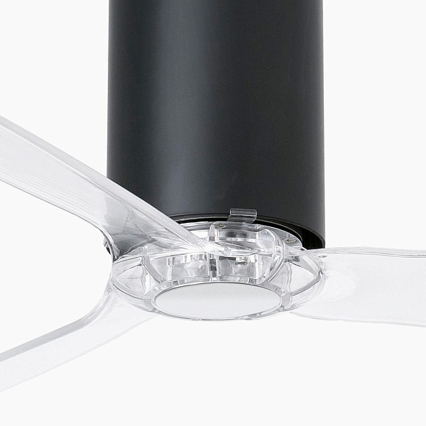 Матово-черный / прозрачный потолочный вентилятор Mini Tube Fan от интернет-магазина IDODOM.RU