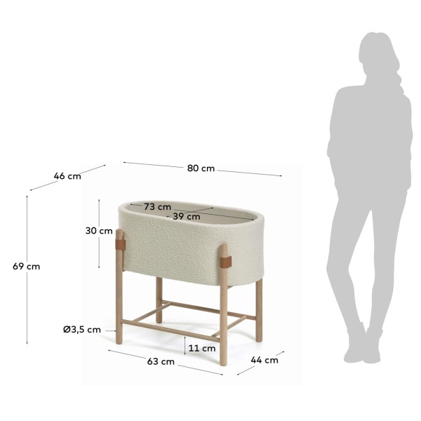 Кровать Adara Moses с белым флисом и ножками из массива бука 63 x 44,5 см от интернет-магазина IDODOM.RU