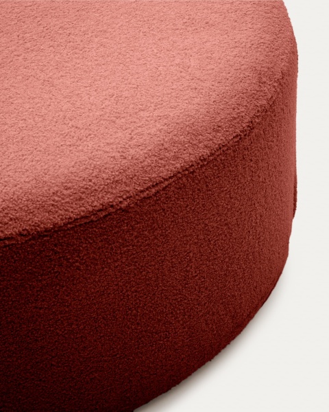 Kaeli Пуф для ног со съемным чехлом из терракотового букле Ø 120 от интернет-магазина IDODOM.RU