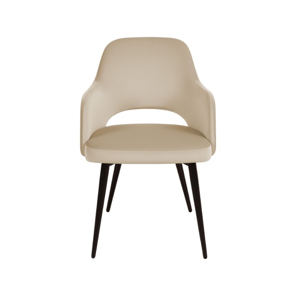 Стул William с подлокотниками, бархат бежевый 5/ черный конус от интернет-магазина IDODOM.RU