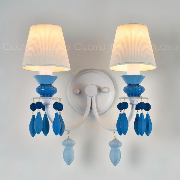 Бра Cloyd LOTTIE-D W2 - голубая керамика (арт.20413) от интернет-магазина IDODOM.RU