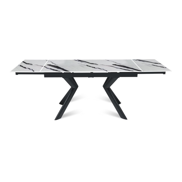 Стол раскладной Bridge (140+40+40), керамика глянцевая Panda White от интернет-магазина IDODOM.RU