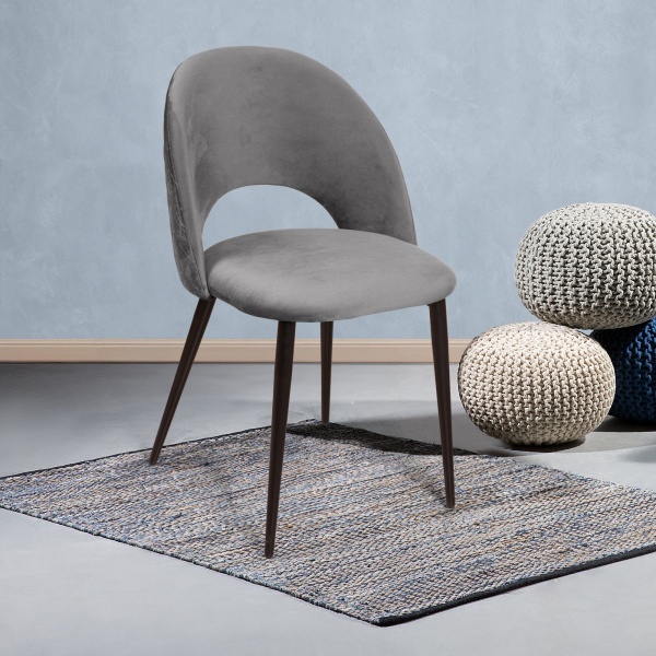 Стул Max ромб, бархат светло-серый 26 от интернет-магазина IDODOM.RU