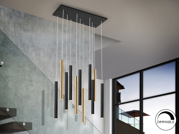 Подвесной светильник Varas 11L черный/золотой от интернет-магазина IDODOM.RU