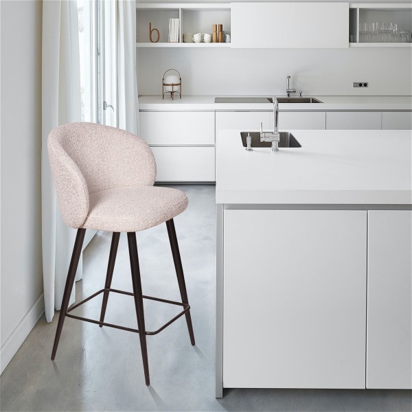 Стул полубарный Vito, букле серый / опора конус от интернет-магазина IDODOM.RU