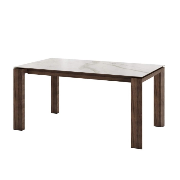 Стол раскладной Aron (160+40), керамика матовая белая от интернет-магазина IDODOM.RU