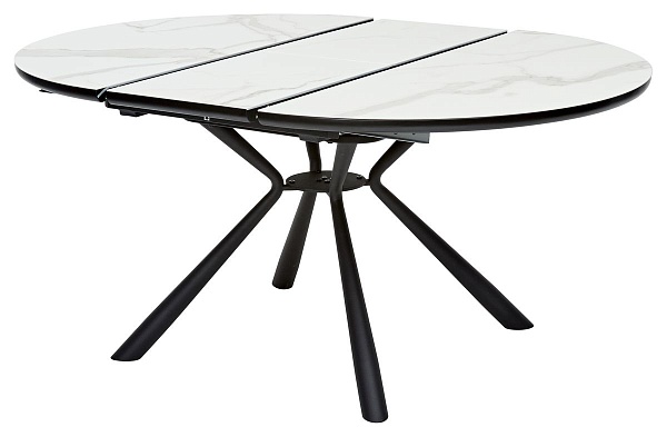 Стол круглый раскладной Master (120+40) керамика матовая белая от интернет-магазина IDODOM.RU