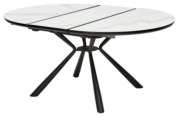 Стол круглый раскладной Master (120+40) керамика матовая белая от интернет-магазина IDODOM.RU