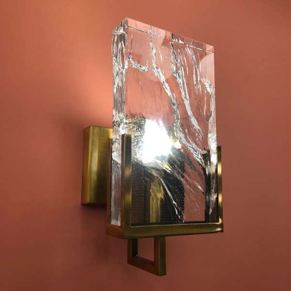 Бра Cloyd MINERAL W1 / выс. 30 см - хрусталь - латунь темная (арт.20098) от интернет-магазина IDODOM.RU