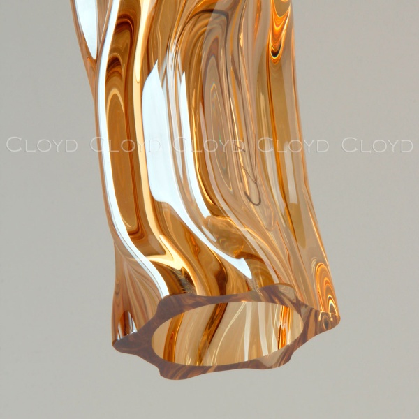 Подвесной светильник Cloyd ICEBERG-A P1 / Ø8 см - латунь - янтарное стекло (арт.11642) от интернет-магазина IDODOM.RU