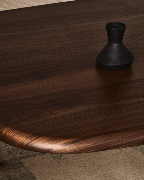 Стол Melvar из орехового шпона с основанием из матовой нержавеющей стали 220 x 110 от интернет-магазина IDODOM.RU