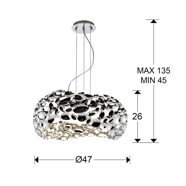 Подвесной светильник Narisa Ø47 5L хром от интернет-магазина IDODOM.RU