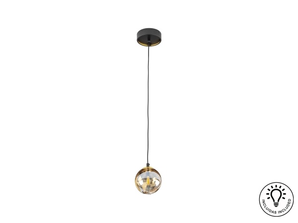 Подвесной светильник Dark 1L 12D черно-латунный от интернет-магазина IDODOM.RU