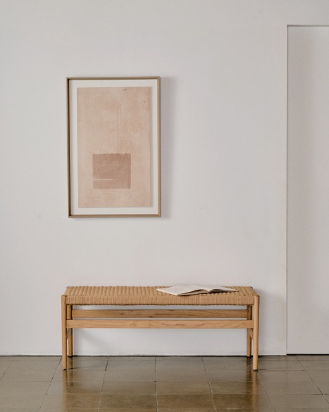 Zaide Скамейка из массива дуба с натуральной отделкой и сиденьем из веревочного шнура, 120 см от интернет-магазина IDODOM.RU