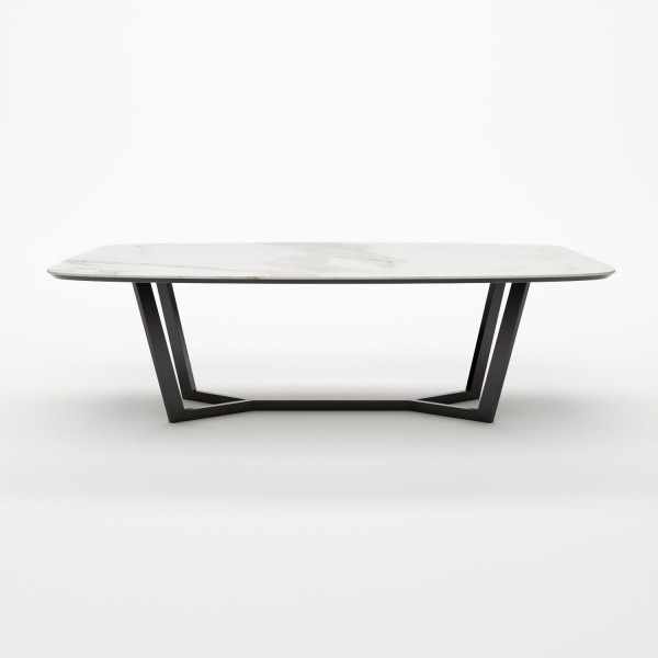 Стол овальный BENZ 160, керамика матовая, белая от интернет-магазина IDODOM.RU