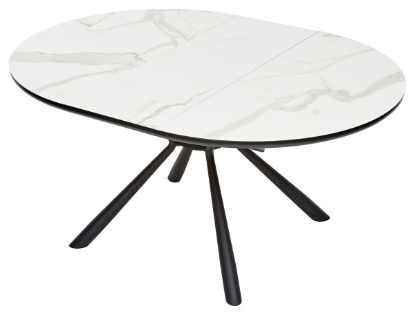 Стол круглый раскладной Master (120+40) керамика матовая белая от интернет-магазина IDODOM.RU