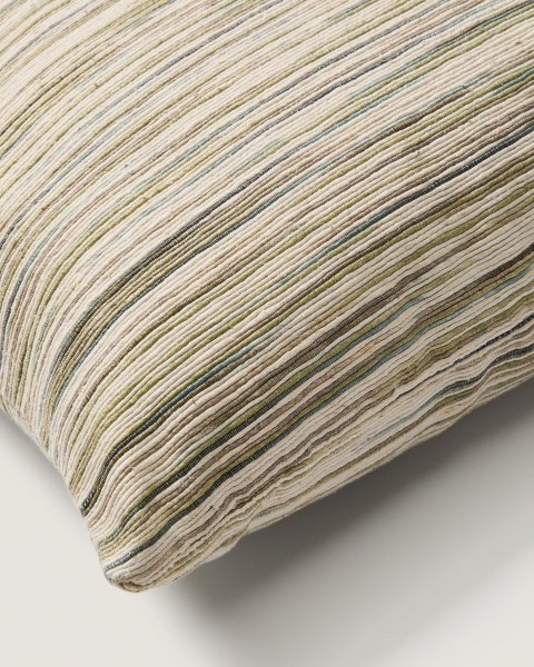 Чехол для подушки Zilora из жаккарда в зеленую и бежевую полоску от интернет-магазина IDODOM.RU