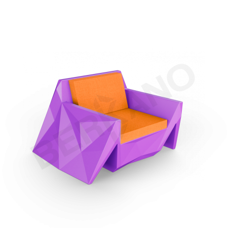 Кресло Quaro с подушками Deep Violet, Orange