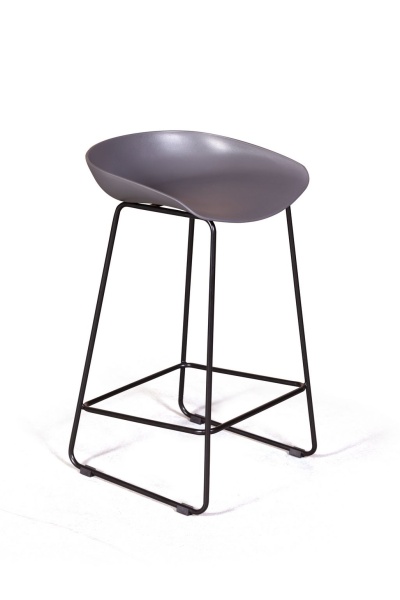 Стул полубарный Leo пластик серый от интернет-магазина IDODOM.RU