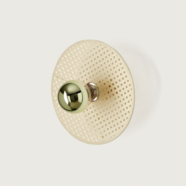 Бра Tan Tan A1053/15 см золотой металл + 1125/30 см натуральный ротанг от интернет-магазина IDODOM.RU