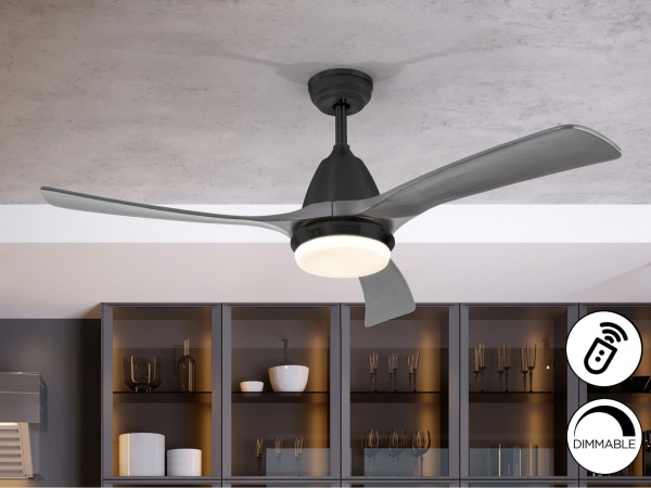 Потолочный вентилятор Aspas с подсветкой DIM черный/серый от интернет-магазина IDODOM.RU