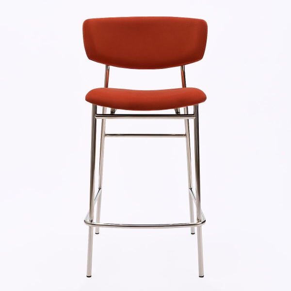 Стул полубарный Deimos, микровелюр кирпичный, опоры хром от интернет-магазина IDODOM.RU