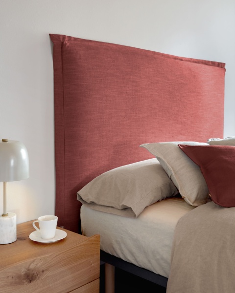 Изголовье из льняной ткани бордового цвета Tanit со съемным чехлом 206 x 106 см от интернет-магазина IDODOM.RU