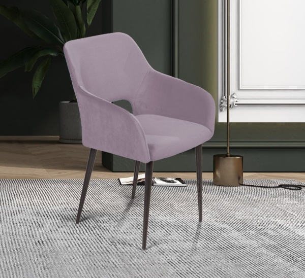 Стул с подлокотниками Charlie, бархат светло-серый 26 от интернет-магазина IDODOM.RU