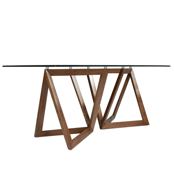 Прямоугольный обеденный стол 1102/DT16038 из дерева и закаленного стекла от интернет-магазина IDODOM.RU