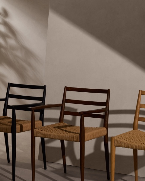 Analy Стул из массива дуба с черной отделкой и сиденьем из веревки от интернет-магазина IDODOM.RU