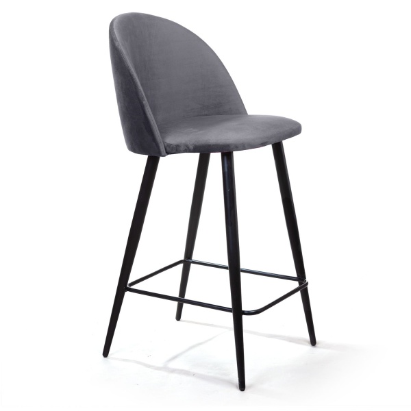 Стул полубарный Thomas, бархат серый 27 от интернет-магазина IDODOM.RU