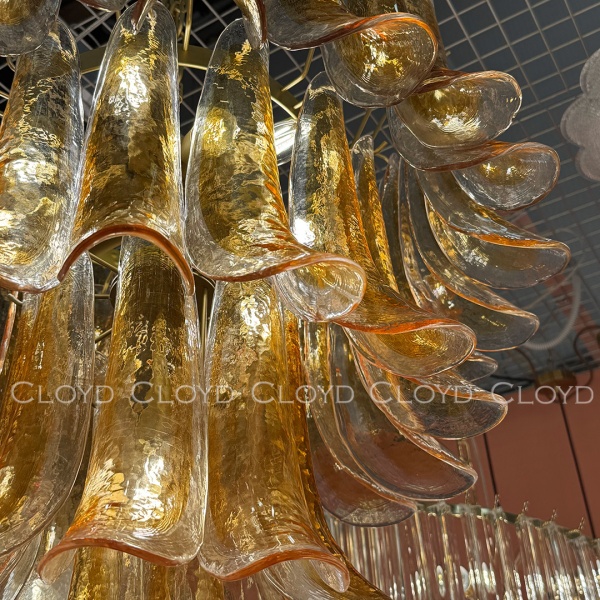 Люстра Cloyd AZORES-C C10 / Ø65 см - латунь светл. - янтарное стекло (арт.11653) от интернет-магазина IDODOM.RU