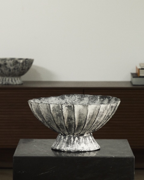 Ваза Valura из папье-маше серая Ø 33 см от интернет-магазина IDODOM.RU