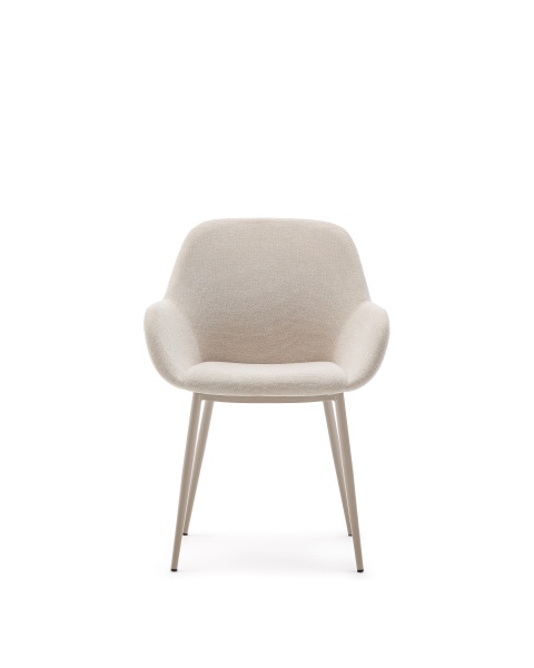 Стул Konna бежевого цвета со стальными бежевыми ножками от интернет-магазина IDODOM.RU