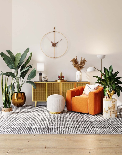 Часы настенные Mini Barcelona Premium Walnut/brass от интернет-магазина IDODOM.RU