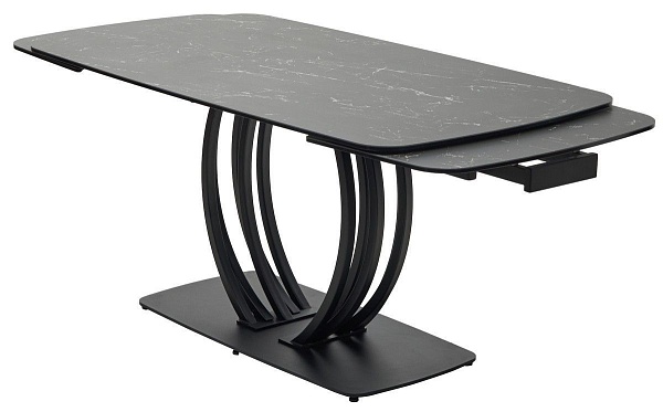 Стол обеденный Ring (160+40+40) керамика матовая черная от интернет-магазина IDODOM.RU
