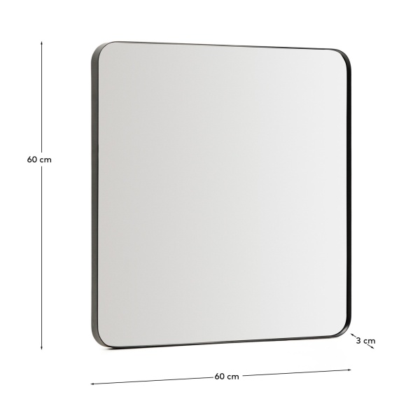 Зеркало Marco черное металлическое 60 x 60 см от интернет-магазина IDODOM.RU
