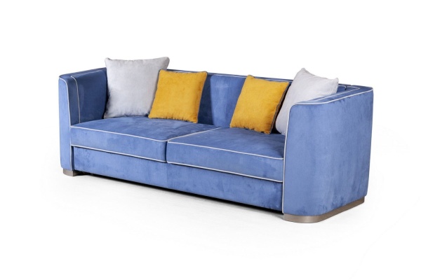 Komo диван-кровать трехместный, велюр синий от интернет-магазина IDODOM.RU