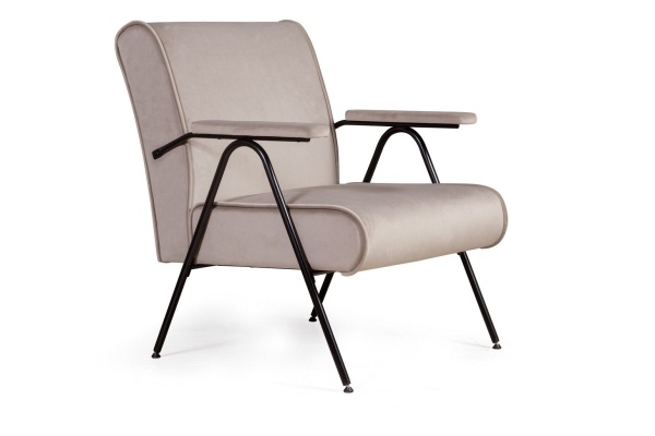 Кресло Andy с мягкими подлокотниками, бархат пепельно-бежевый 25 от интернет-магазина IDODOM.RU