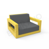 Кресло Quarter lounge с подушками желтого цвета, аксессуар темно-серого цвета