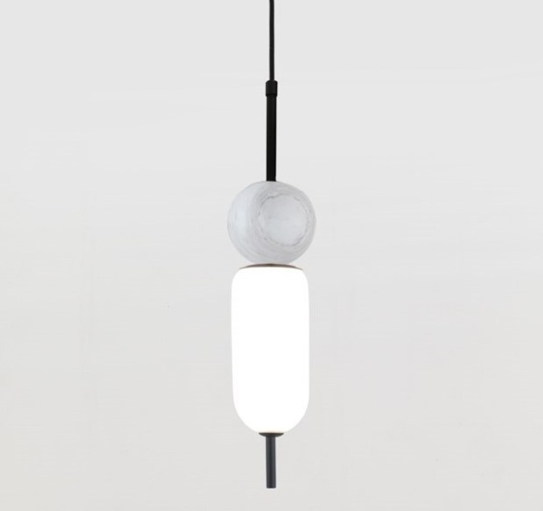 Подвес Anet черный металл - белый мрамор от интернет-магазина IDODOM.RU