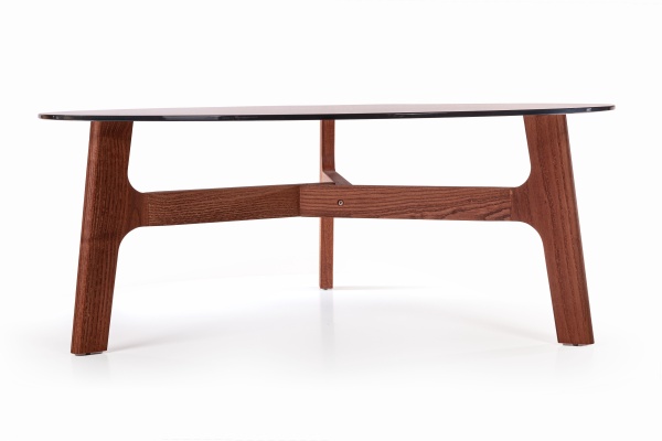 Журнальный столик Woddy D900 массив + стекло / опоры миндаль от интернет-магазина IDODOM.RU