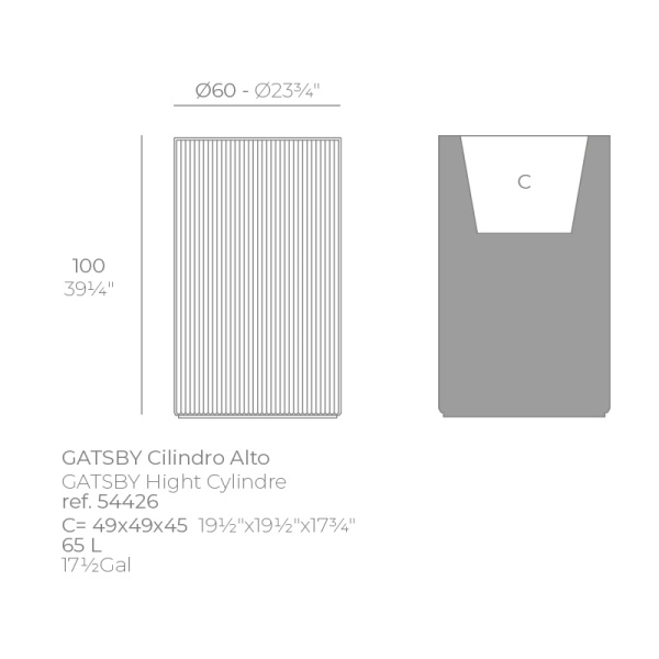 Кашпо Gatsby cylinder ø60x100 от интернет-магазина IDODOM.RU