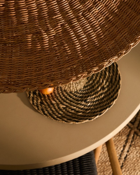 Bladia Абажур из ротанга с натуральной отделкой Ø90 см от интернет-магазина IDODOM.RU