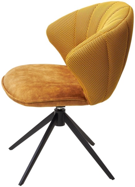 Стул Shell ткань комби желтый, поворотно-возвратный механизм 360 градусов от интернет-магазина IDODOM.RU