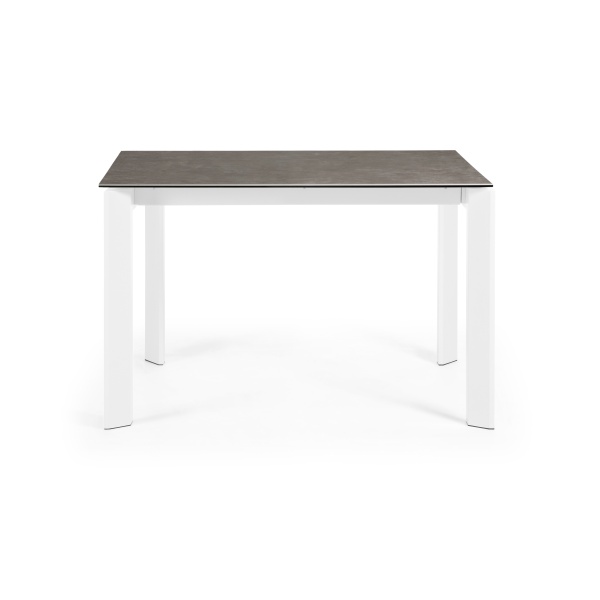 Стол Atta 120 (180) x80 белые ножки керамика Vulcano Ash от интернет-магазина IDODOM.RU